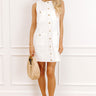Darling Daze Denim Mini Dress in White Image 1