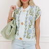 Serene Tea Garden Knit Vest Top in Sky Blue Image 1