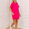 Carefree Charm Button Down Romper In Hot Pink Image 1
