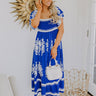 Bungalow Party Smocked Midi Dress in Royal Blue Image 1
