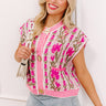 Serene Tea Garden Knit Vest Top in Pink Image 1