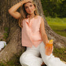 Pier Cafe Cutie Knit Top in Peach Image - 1