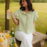 Sorbet And Stripes Ruffle Top in Lime Image - 1