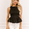 Sweet Talk Peplum Top in Black Image 1
