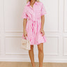 Luxe Lines Button Down Mini Dress in Pink Image 1