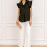 Fashion Week Pleated Top in Black Image 1