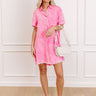 Backyard BBQ Chambray Mini Dress in Pink Image 1