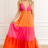 Sorbet On The Patio Color Block Maxi Dress Image 1