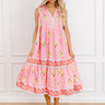 Margaritas On The Boardwalk Floral Midi Dress in Pink Image 1