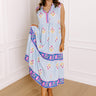 Margaritas On The Boardwalk Floral Midi Dress in Sky Blue Image 1