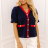 Uptown Manhattan Button Down Top in Navy Image 1