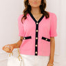 Uptown Manhattan Button Down Top in Pink Image 1
