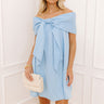 Uptown Social Off Shoulder Mini Dress in Sky Blue Image 1