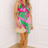 Sunset Sangria Satin Floral Mini Dress Image 1