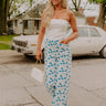 The Poppy High Waist Floral Wide Leg Pants in Blue Image 1