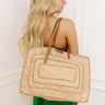 Coastal Town Raffia Woven Tote Image 1