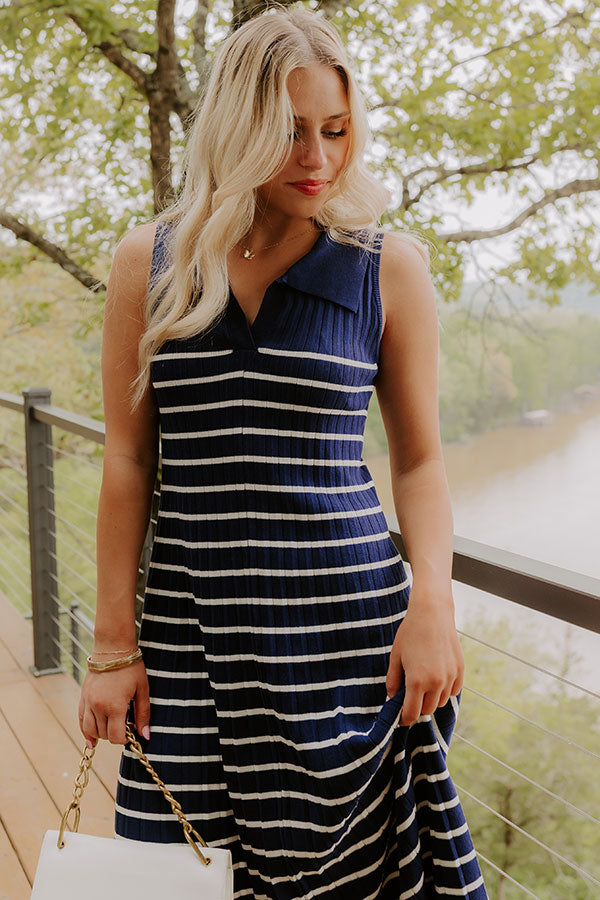 Yacht Club Stripe Sweater Skirt - Rainbow