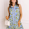Garden Happiness Floral Mini Dress in Sky Blue Image 1