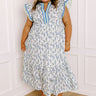 Picnic Ready Floral Midi Dress in Mint Curves Image 1