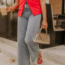 The Brinley Midrise Wide Leg Stripe Jean Image - 1