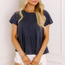 Plot Twist Pleated Top in Navy Image 1