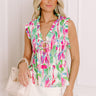 Colorful Personality Front Tie Smocked Top Image 1
