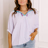 Country Club Gathering Stripe Top in Lavender Image 1