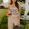 First Class Chic Embroidered Crop Top in Iced Latte Image 1