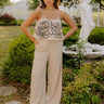 First Class Chic High Waist Wide Leg Pants in Iced Latte Image 1