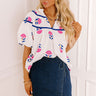 Joyful Bloom Floral Embroidered Top in White Image 1