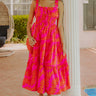 Paradise Point Floral Midi Dress in Hot Pink Image 1