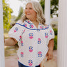Joyful Bloom Floral Embroidered Top in White Curves Image 1