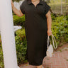Cue The Casual T-shirt Midi Dress in Black Curves Image 1