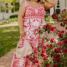 French Riviera Floral Midi Dress in Hot Pink Curves Image 1