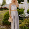 Coastal Stroll Linen-Blend Stripe Jumpsuit Image 1