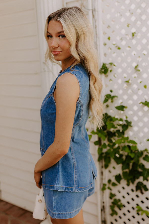 Midnight Muse Strapless Denim Top main image 1