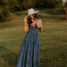 Skyline Chic Smocked Denim Maxi Dress Image - 1