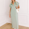 Cue The Casual T-shirt Midi Dress in Sage Image 1