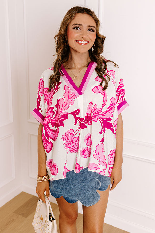 Veranda Views Floral Top in Pink Image 1