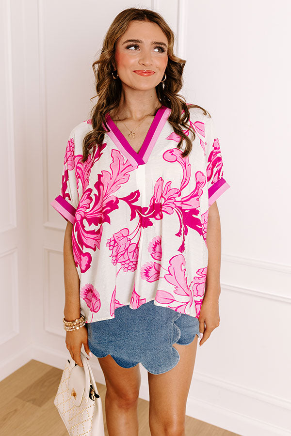 Veranda Views Floral Top in Pink Image 2