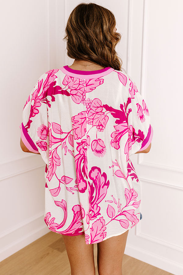 Veranda Views Floral Top in Pink Image 4