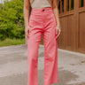 The Lainey High Waist Straight Leg Pants in Bubblegum Pink Image 1
