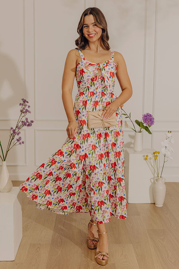 Life In Full Bloom Front Tie Maxi Dress Image - 1
