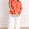 Easy Going Lace Top in Coral Curves Image 1