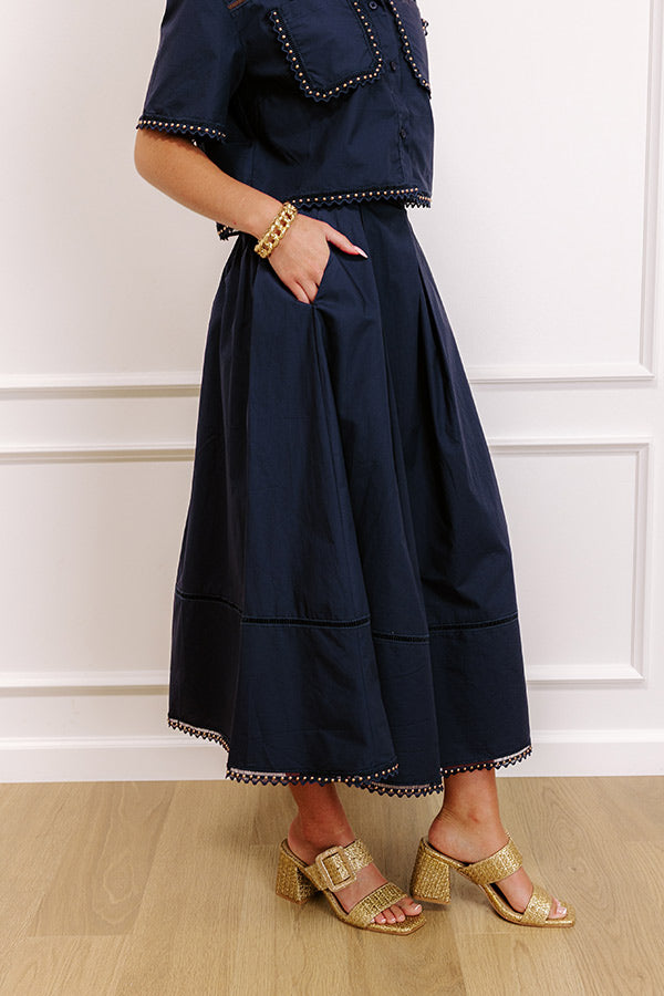 Risen High Rise Midi Cargo Skirt in Cream