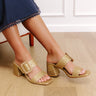The Lucy Woven Heel in Gold Image 1