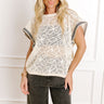 Sicily Bound Knit Mesh Top  Image 1
