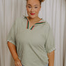 Country Club Gathering Stripe Top in Olive Curves Image - 1