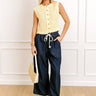 The Matilda High Waist Wide Leg Crop Jean in Dark Wash Image 1