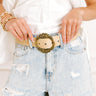 Chic Lifestyle Faux Suede Belt in Beige Image 1